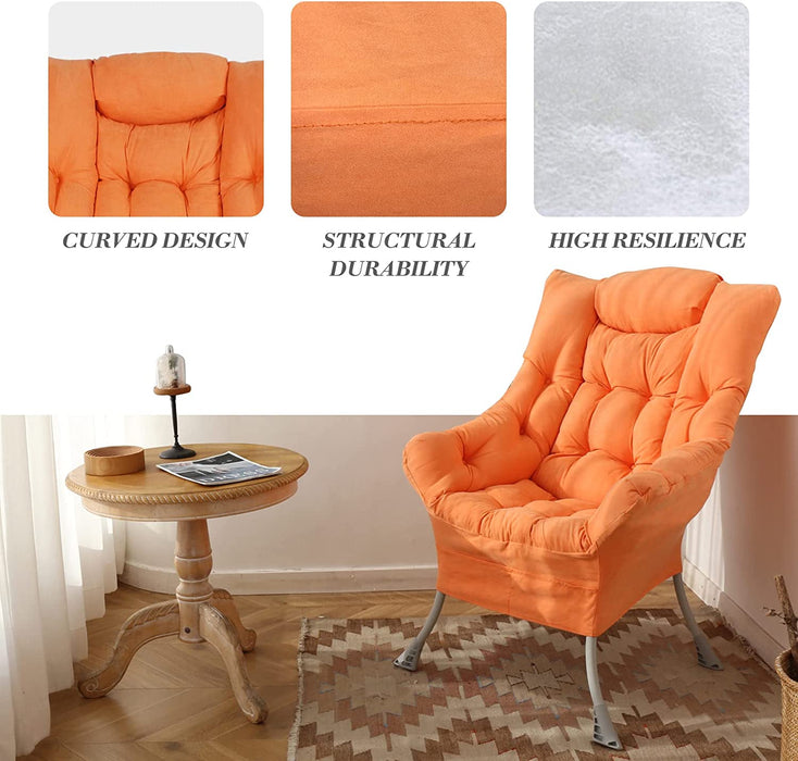 Orange High-Backed Upholstered Armchair for Modern Living Rooms