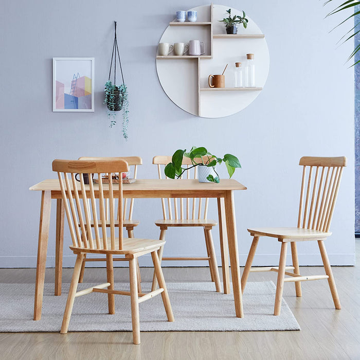 Livinia Canberra 47.2″ Rectangular Wooden Dining Table/Mid Century Modern Malaysian Oak Kitchen Table