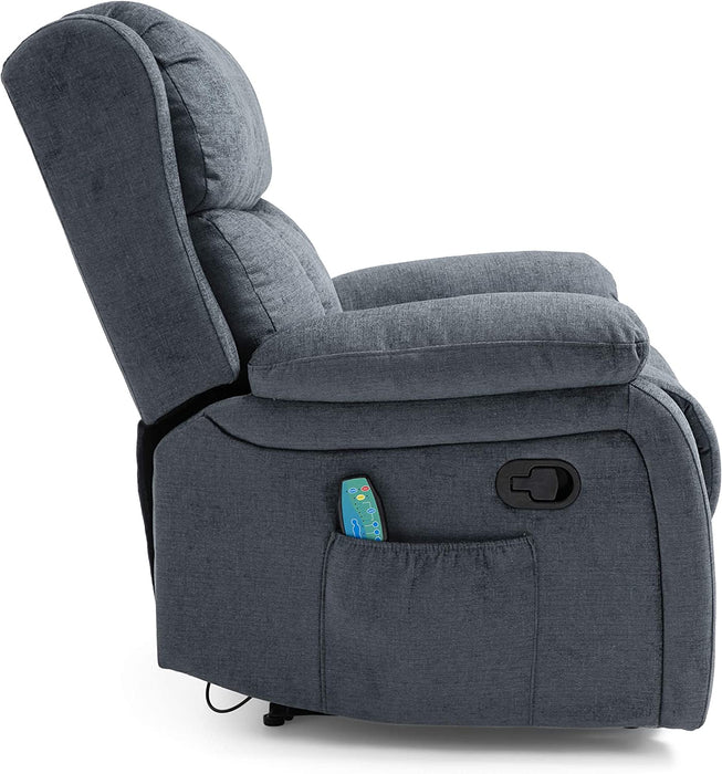 Lindale Massage Recliner, Wood, Charcoal + Black