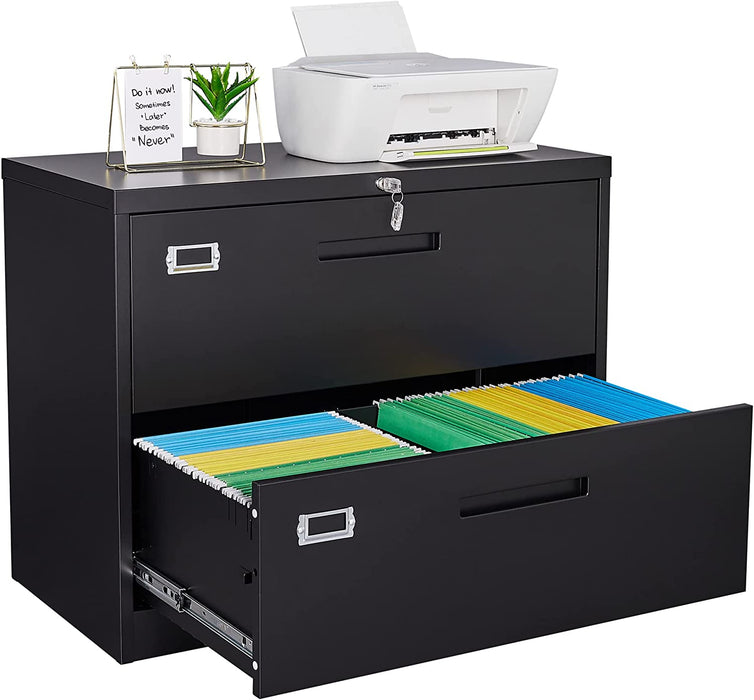 Lockable 2-Drawer Metal File Cabinet for Home Office