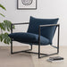 Navy Metal Armchair with Shredded Foam Cushioning