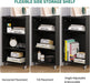Black 3-Drawer Mobile Filing Cabinet with Shelves