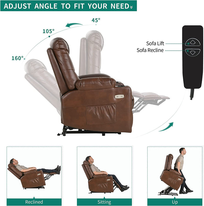 Electric Power Lift Recliner Chair with Massage and Heat