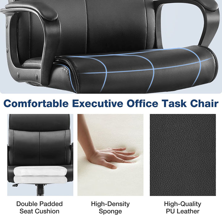 Ergonomic PU Leather Swivel Office Chair