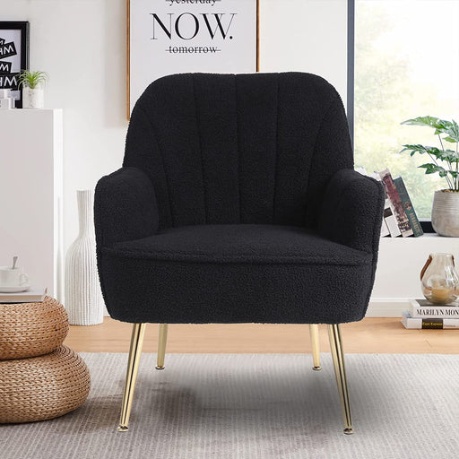 Teddy Upholstered Accent Chair with Golden Legs