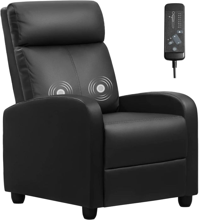 Black PU Leather Recliner Chair with Massage