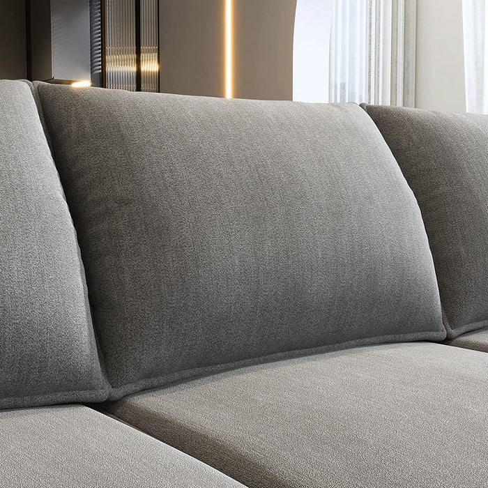 Grey U-Shaped Sleeper Sofa with Storage Seats