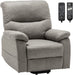 Grey Fabric Power Lift Recliner with Vibration Massage
