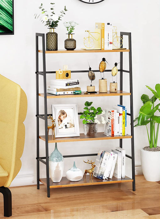 4-Tier Industrial Bookshelf for Home Organization