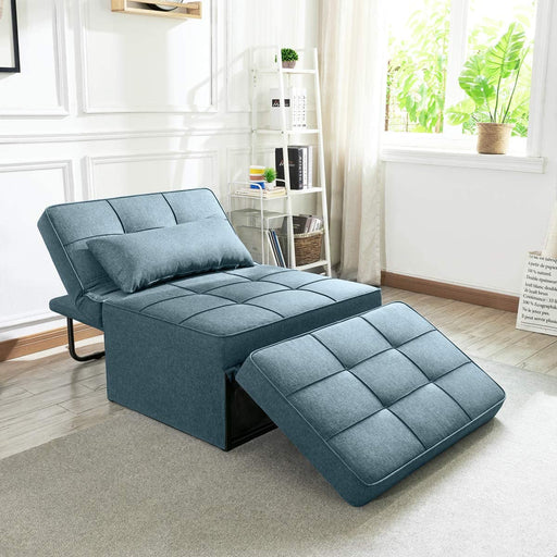4-In-1 Convertible Ottoman Guest Bed, Denim Blue