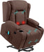 Electric Power Lift Linen Recliner Massage Chair (Brown)