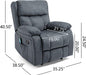 Lindale Massage Recliner, Wood, Charcoal + Black