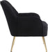 Golden-Legged Black Teddy Chair for Home Office