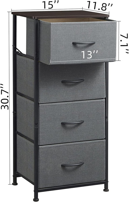 Tall Dresser with 4 Drawers, Removable Bins