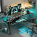 72″ Gaming Desk with LED Lights and Accessories