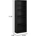 JAYA Black 5-Tier Bookcase for Home