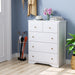 White 5 Drawer Wide Chest of Drawers