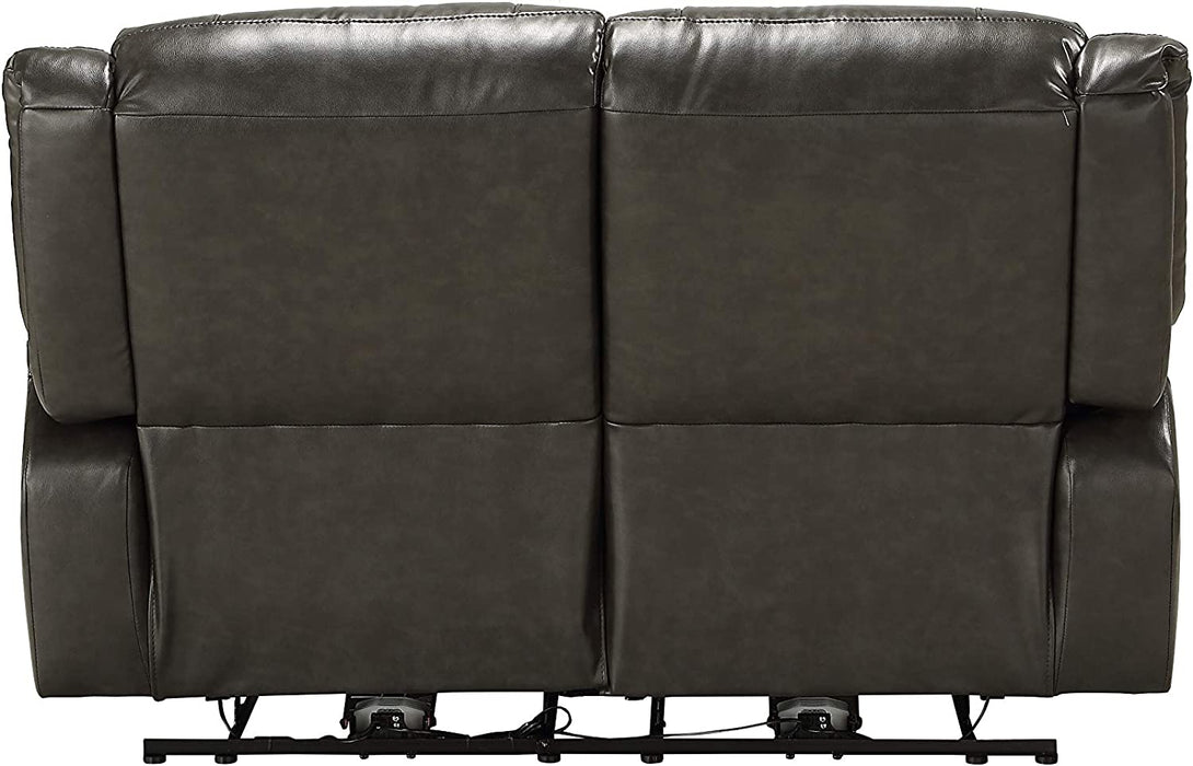 Imogen Power Motion Gray Leather-Aire Loveseat