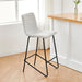 White Upholstered Barstools W/ Back, Set of 2