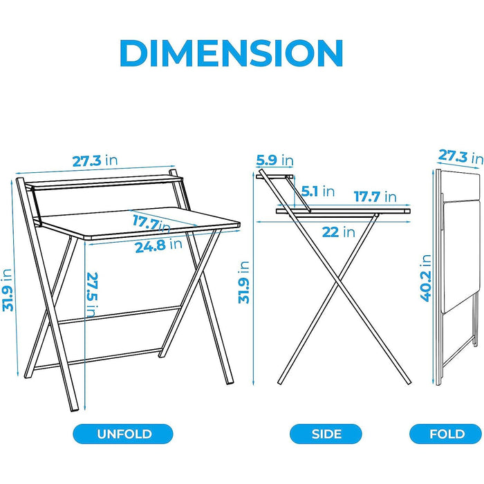 Foldable 2-Tier Desk for Small Spaces