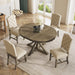 5Pc Dining Table Set, Functional Furniture Retro Style Dining Table Set with Extendable Table
