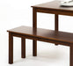 Juliet Espresso Wood Dining Table with Two Benches