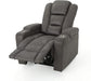 Tufted Microfiber Power Recliner W/Arm Storage and USB Cord, Slate/Black