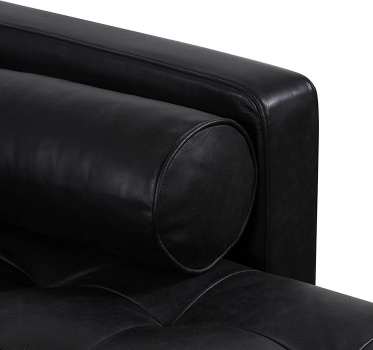 Onyx Black Italian Leather Sectional Sofa
