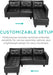 Black Tufted L-Shape Sectional Sofa Set