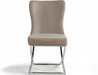 Royal Collection Dining Chair, Set of 6, Beige/Silver