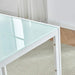Transparent Glass Top Dining Table with Metal Legs