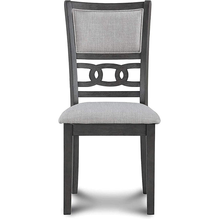 Gray 5-Piece round Dining Set with 1 Table and 4 Chairs