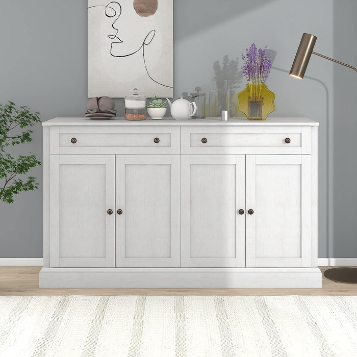 Vintage White Solid Wood Sideboard