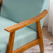 Mint Green Retro Accent Chair with Wood Frame