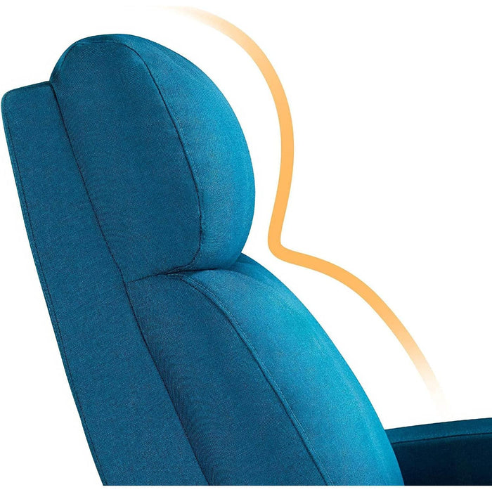Fabric Pushback Recliner Chair, Blue