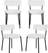 Set of 4 White Upholstered Mid Century Modern Dining Chairs