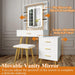 White Vanity Desk Set with Mirror and Lights