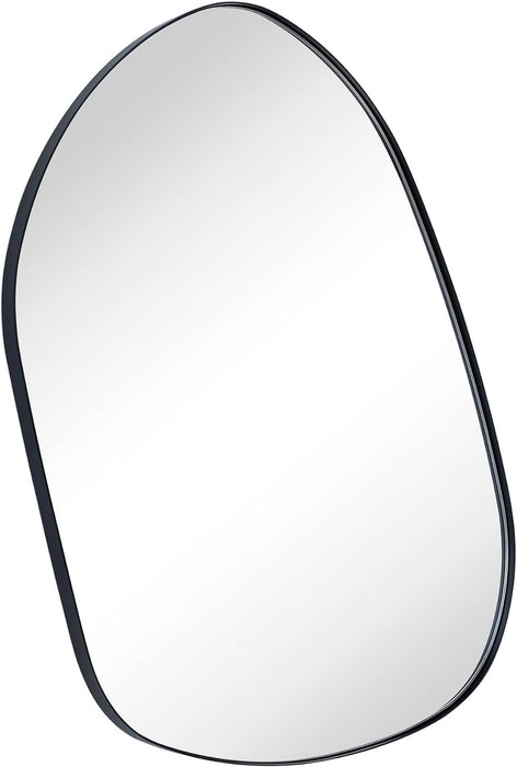 36 X 26 Matt Black Irregular Mirror Asymmetrical Mirror Accent Metal Framed Accent Mirror for Bathroom Vanity, Entryway or Living Room