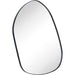 36 x 26 Matte Black Irregular Mirror with Asymmetrical Metal Frame - Stylish Accent Mirror for Bathroom Vanity, Entryway, or Living Room