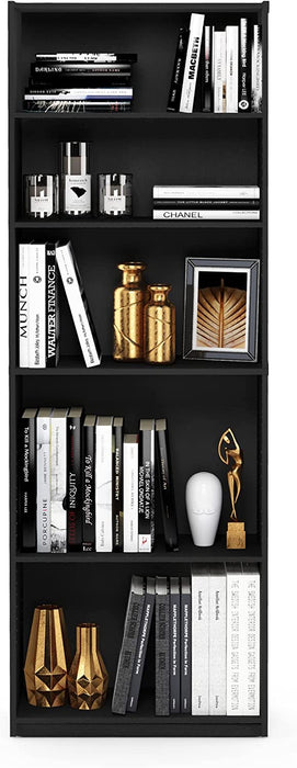 JAYA Black 5-Tier Bookcase for Home