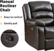 Manual Recliner Chair, Breathable Faux Leather (Brown)