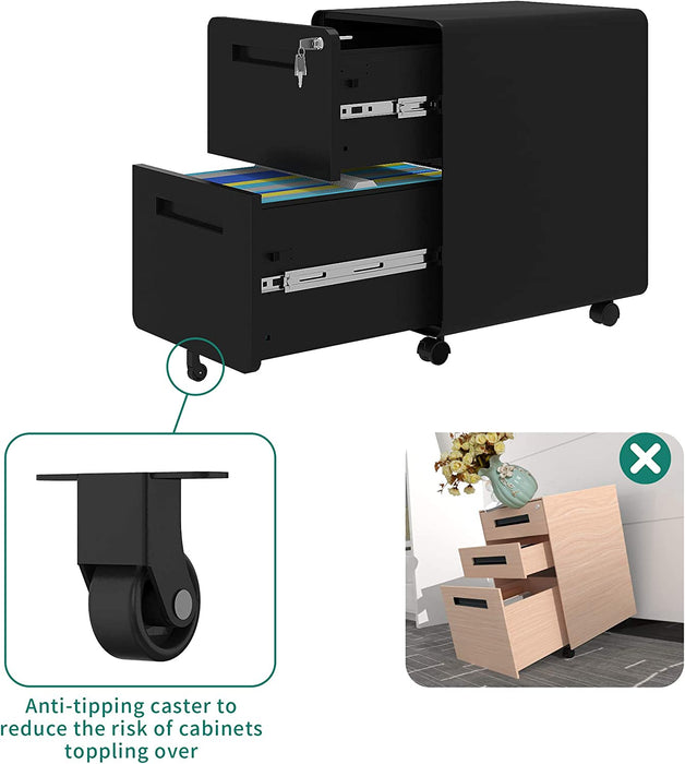 Mobile File Cabinet with Lock for Office/Home