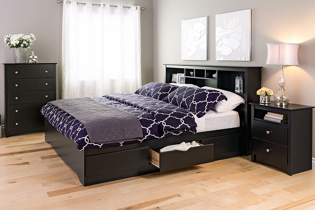 Sonoma 5-Drawer Black Chest for Bedroom