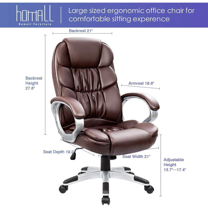 Ergonomic High Back Office Chair with Armrests