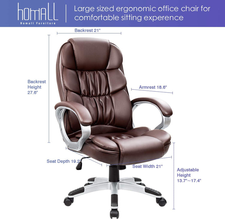 Ergonomic High Back Office Chair with Armrests