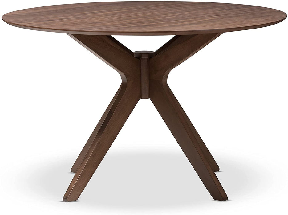 Monte Mid-Century Modern Walnut Wood round Table