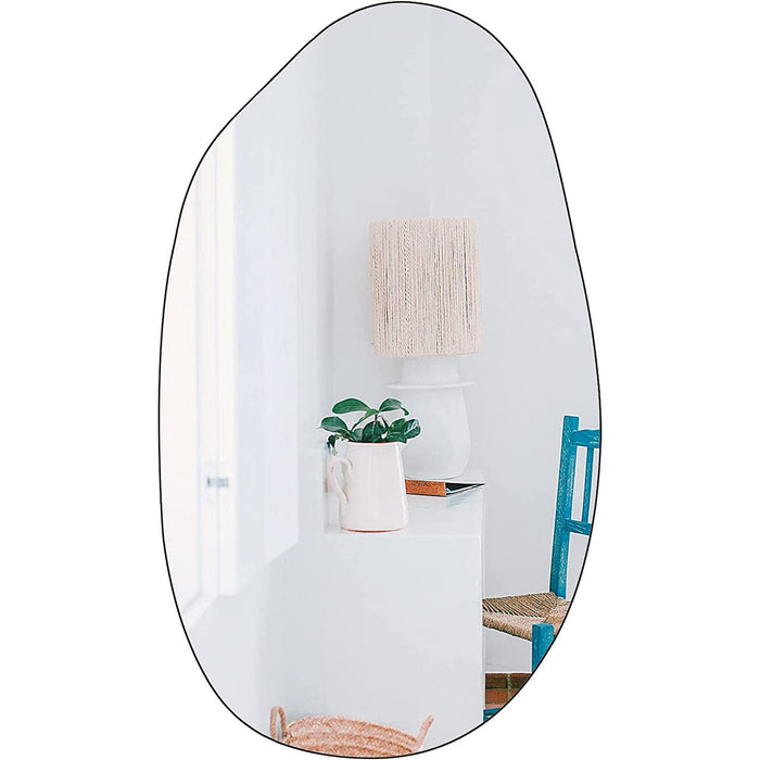 Irregular Wall Mirror Asymmetrical Bathroom Mirror Frameless Mirror for Living Room Entryway Bedroom, 19.5 X 33.5