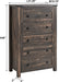 Dark Rustic Oak 5-Drawer Farmhouse Dresser