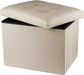 Beige Ottoman with Storage and Folding Design