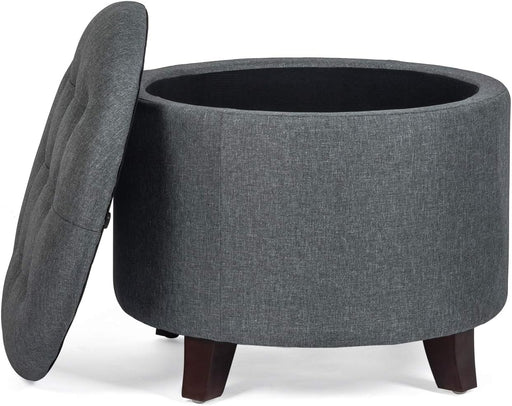 Gray Fabric round Ottoman by Designs4Comfort